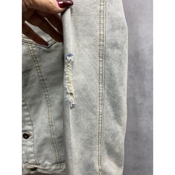 Brooklyn Cloth Mens Trucker Jeans Men Jacket Size XL Faded Acid Wash Distressed - Picture 11 of 15